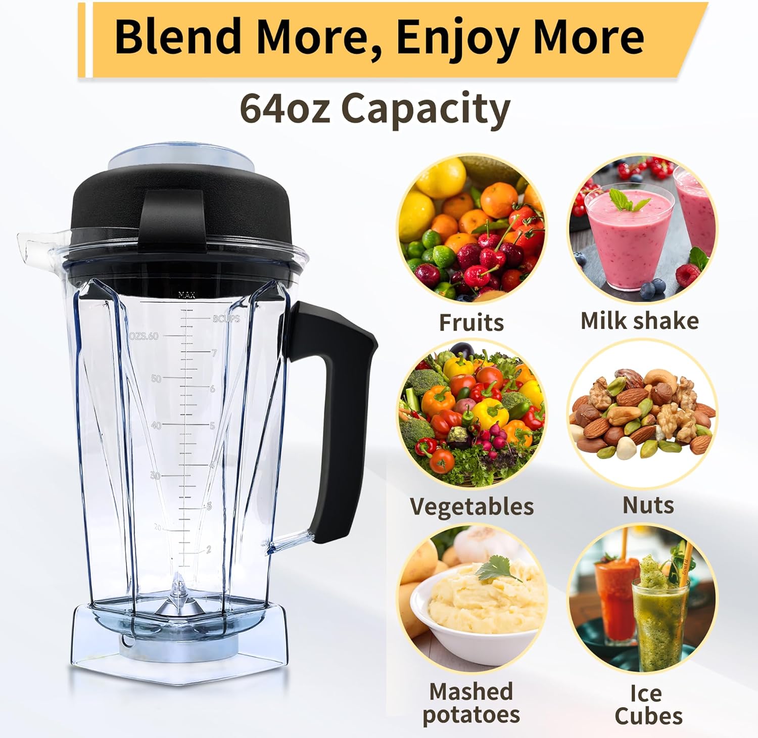 互換性 バイタミックス 5300ブレンダーピッチャー64オンスコンテナ交換部品 Vitamix ブレンダーピッチャー 64オンス。Vitamix 5200 5000